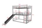 Metal Full Size Loft Bed with Slide and Ladder
