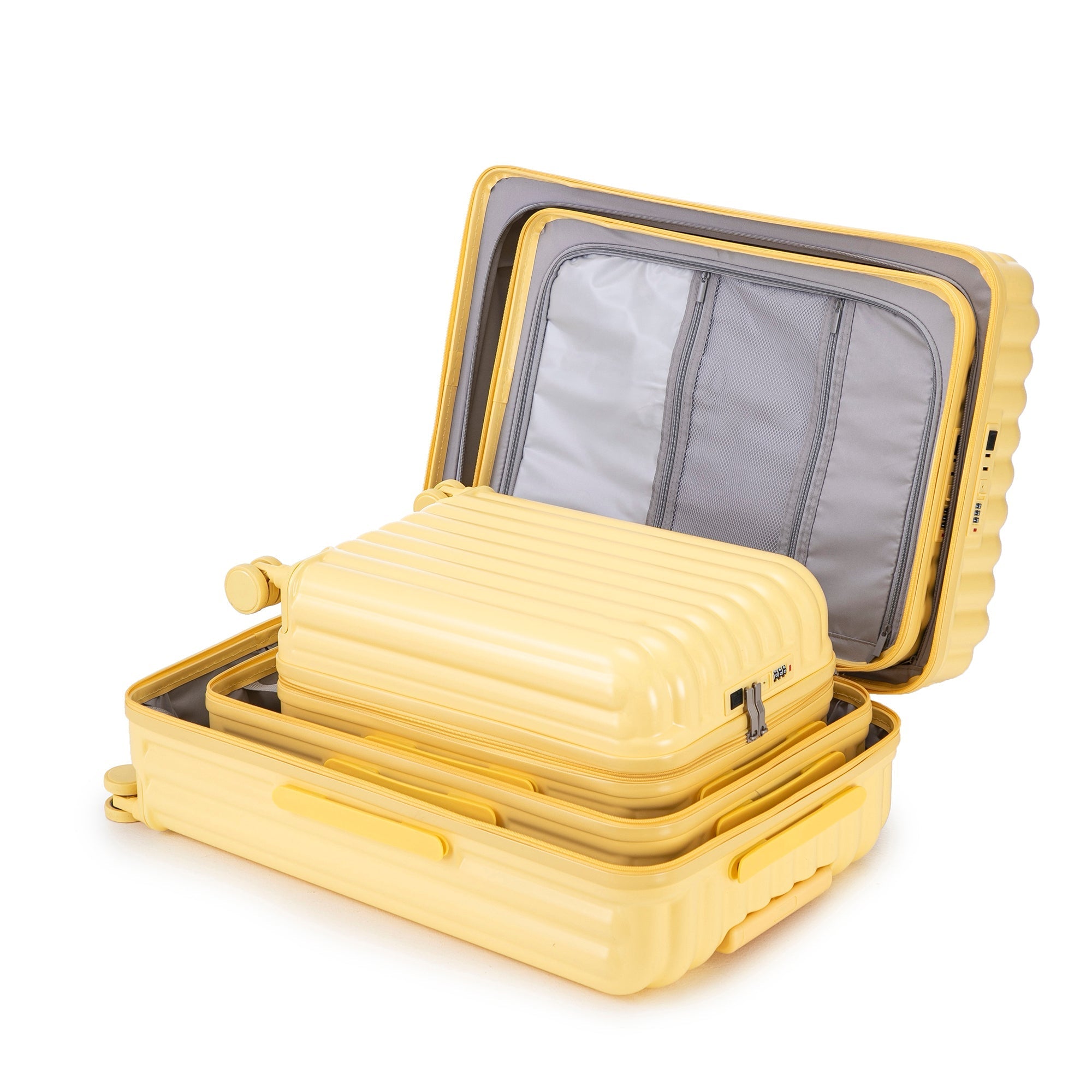20/24/28 ABS Spinner Wheel Luggage Set with USB Port & Cup Holder