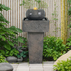 25.59"H Minimalist Concrete Column Fountain