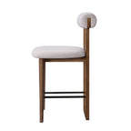 Renee Indoor Modern Split-Back Rubber Wood Counter Stool