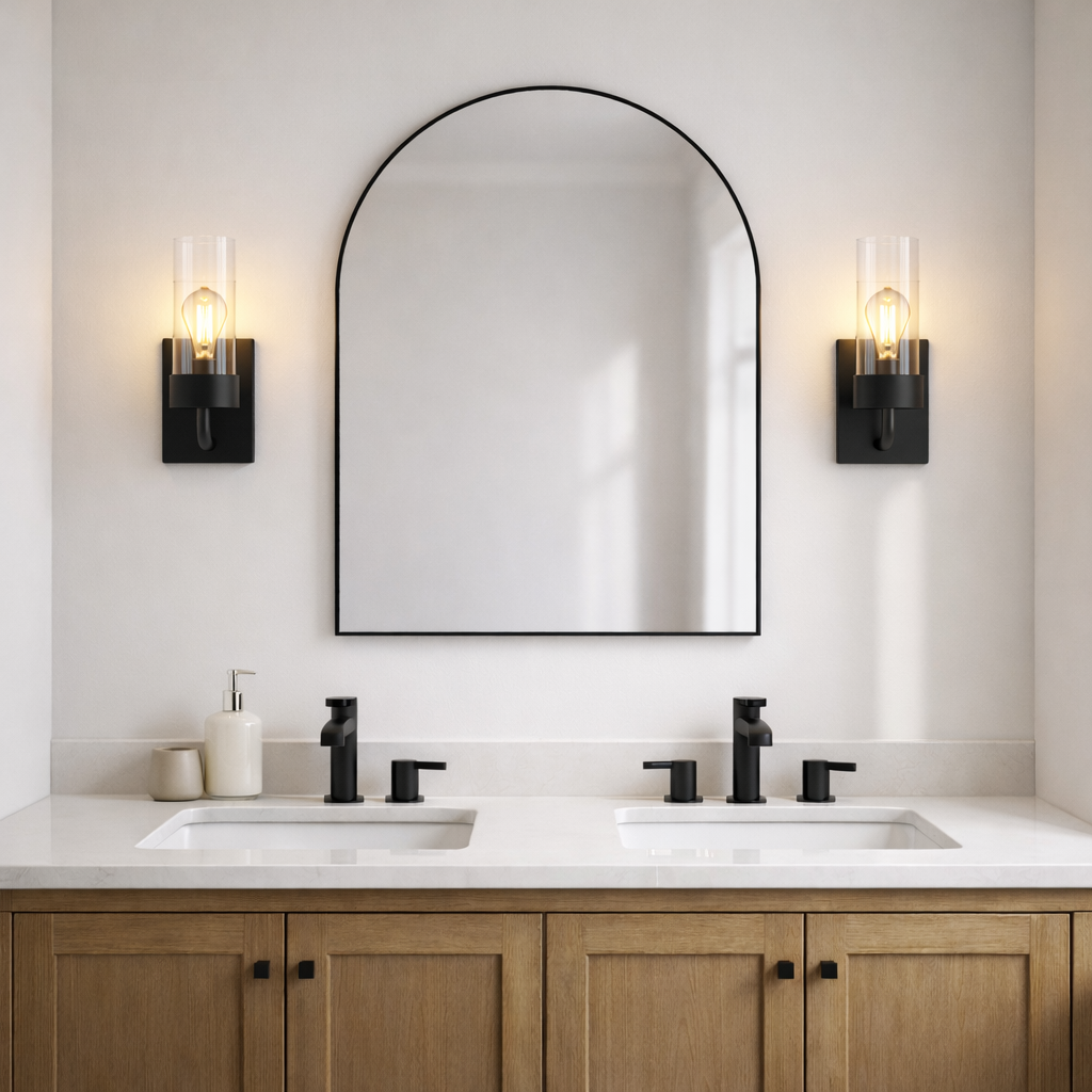 Zephyr Single Light Sconce With Clear Glass Metal