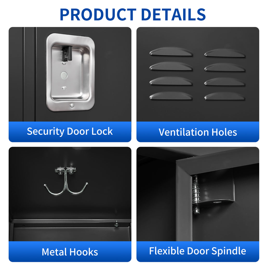 9 Door 72"H Metal Lockers with Lock for Employees