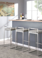 Contemporary Stackable Barstool in Stainless Steel with Light