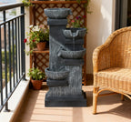 4-Tier Resin Cascading Bowls Outdoor Waterfall Fountain