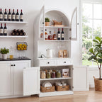 75" Farmhouse Tall Arched Pantry Cabinet
