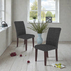 Upholstery Dining Chair Set of 2 in Grey and Brown
