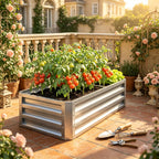 Galvanized Raised Garden Bed, 4' x 2' x 1' Metal Planter Box