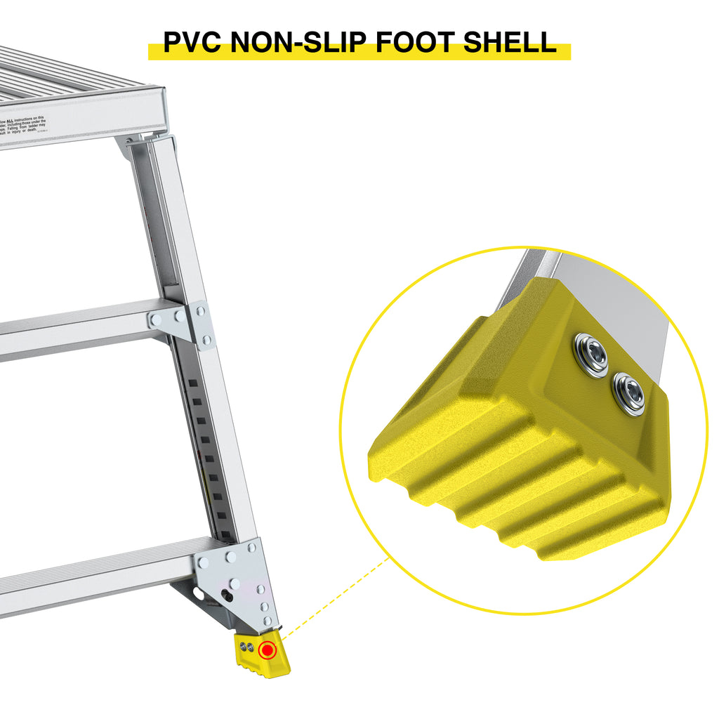 Aluminum Work Platform, 43 x 18 Inch, 300 LB Capacity, Adjustable Height, Silver