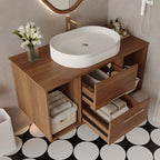 Wall-Mounted Bathroom Vanity with Ceramic Sink