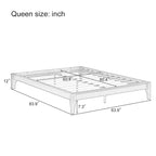 12 Inch Queen Size Solid Dry Bamboo Wood Platform Bed Frame