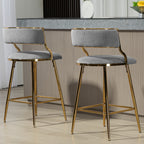 Set of 2, 26'' Counter Height Bar Stools - Grey