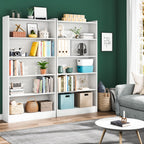 70.87" 6-Tier Modern White Library Bookshelf