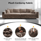 102.4" Plush Corduroy 4-Seat Sofa