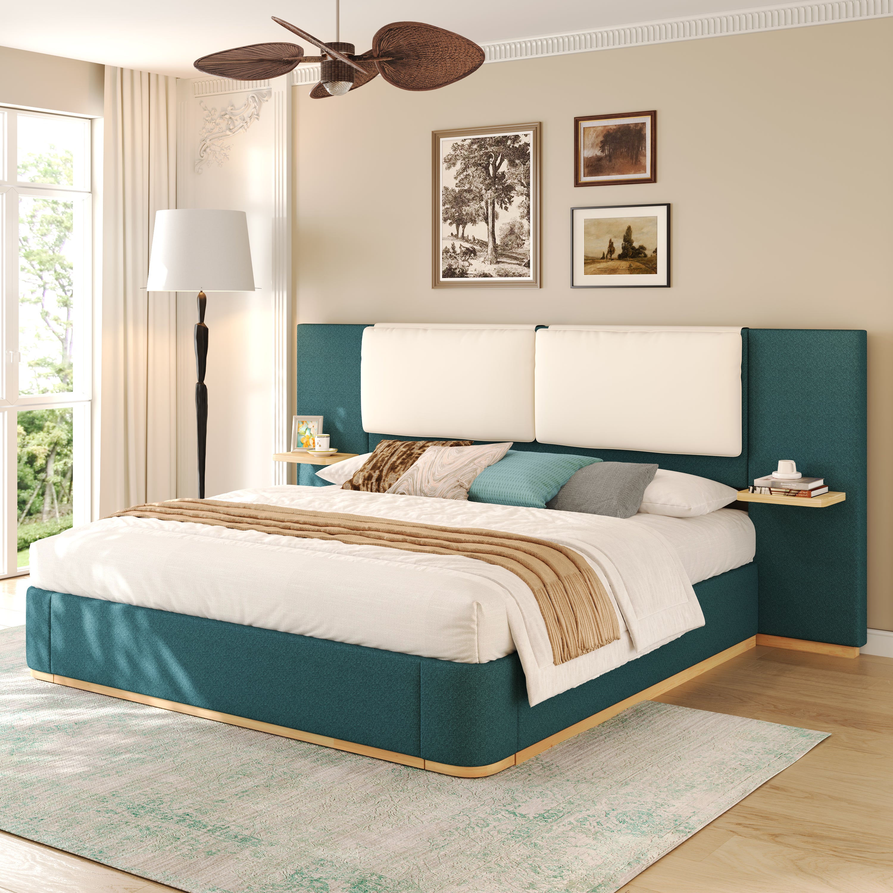 Queen Size Upholstered Platform Bed