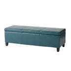 Upholstered PU Leather Storage Ottoman