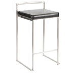 26" Contemporary Stackable Counter Stool in Brushed Stainless Steel