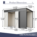 10'x4' Outdoor Metal Storage Shed