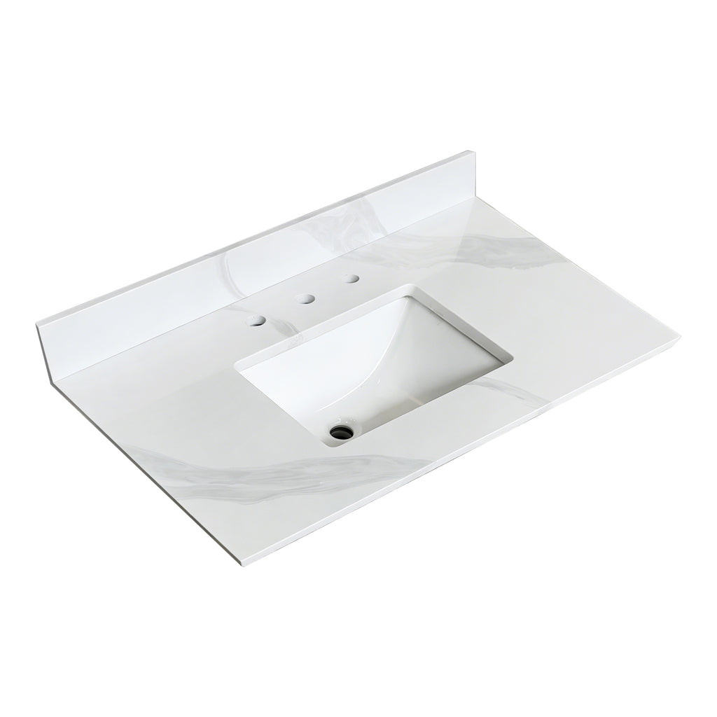 37-Inch Quartz Bathroom Vanity Top