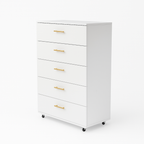 White 5-Drawer Dresser with Handles