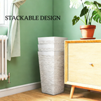 Stackable Tapered Planters, Set of 3 Outdoor Planters