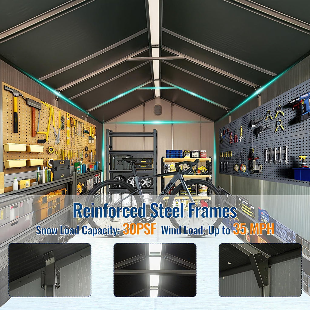 8x14 Ft Resin Outdoor Storage Shed