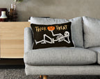 Trick or Treat Skeleton Velvet Throw Pillow – Halloween Lumbar Accent Set of 2