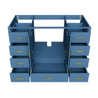 48" Bathroom Vanity Base Cabinet with 2 Soft-Close Double Doors & 9 Smooth Drawers
