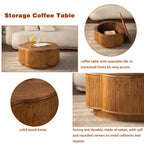 Flower-Shaped Rattan Coffee Table with Lift-Off Lid Storage