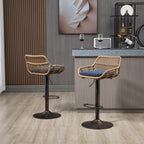 Modern Swivel Bar Stools Set of 2 Adjustable Counter Height Chairs