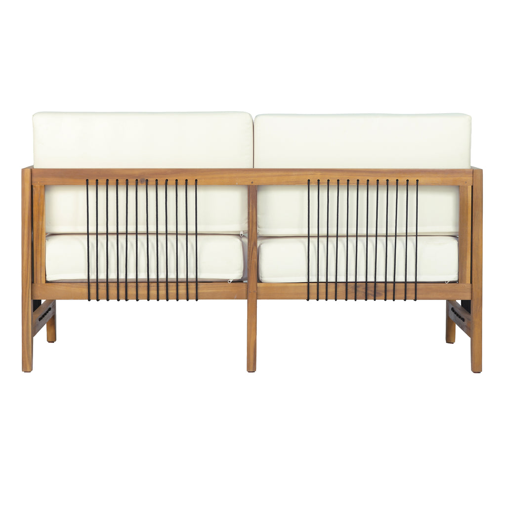 4-Piece Acacia Wood Outdoor Patio Sofa Set