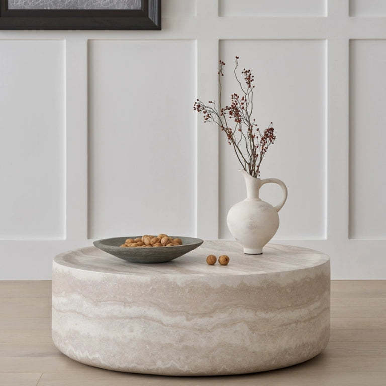 39.37'' Faux MARS Pattern Round Coffee Table
