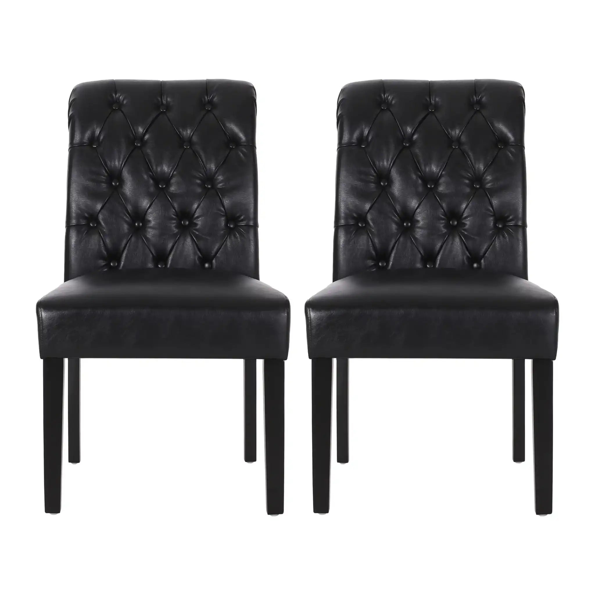 Broxton Tuft Dining Rolltop Chairs With Button Tufted Backrest (Set of 2)