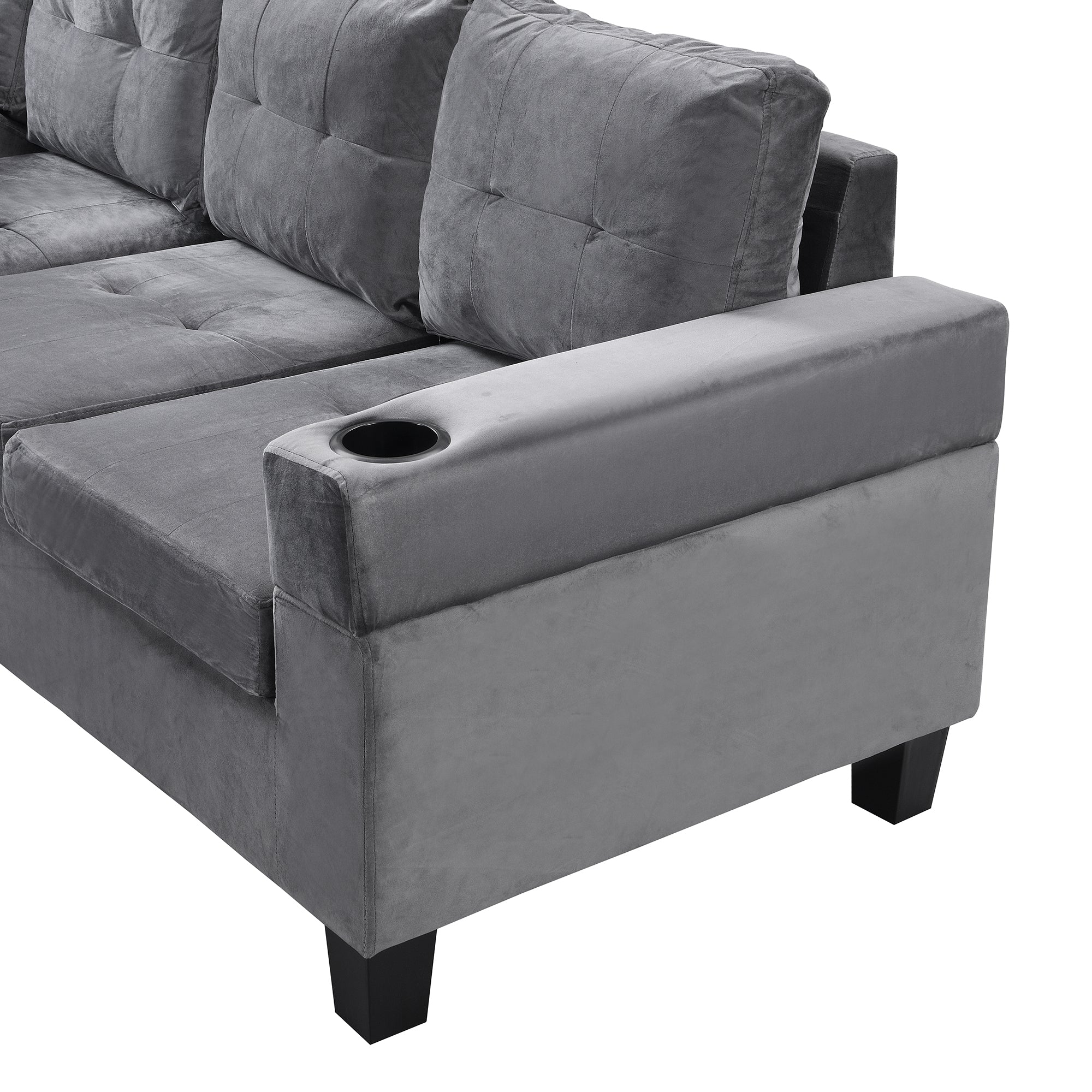 Modern Sectional Sofa Set with L Shape Chaise Lounge