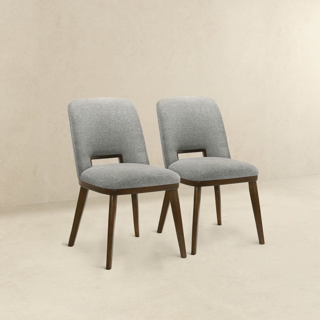 Blake Mid-Century Modern Light Grey Fabric Dining Chairs