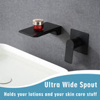 Matte Black Wall Mount Bathroom Sink Faucet