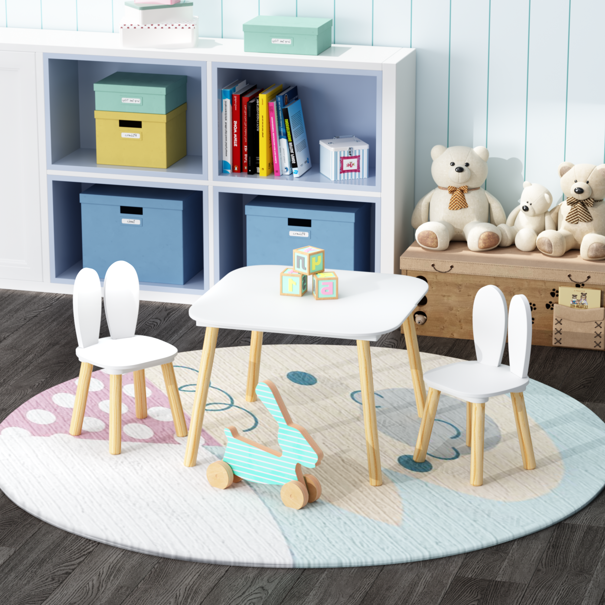 Kids Table and 2 Chairs Set
