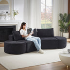 106.3-Inch V-Shaped Modular Sofa Set in Chenille Fabric