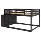 Full Over Full Bunk Bed with 4 Drawers and 3 Shelves - Espresso