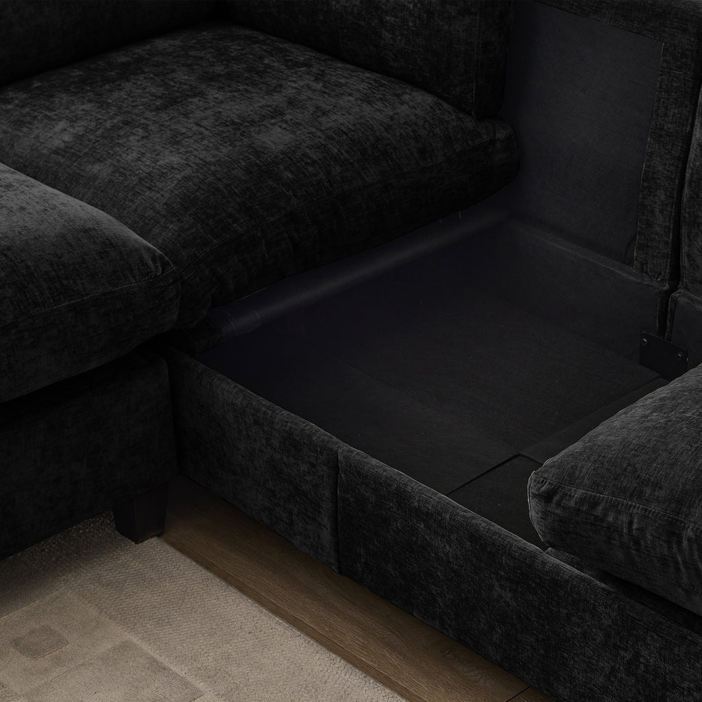 96.5" Sectional Couch for Living Room, Upholstered Soft Chenille Fabric Sofa