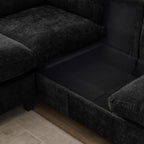 96.5" Sectional Couch for Living Room, Upholstered Soft Chenille Fabric Sofa