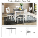 5-Piece Dining Table Set with 4 Chairs