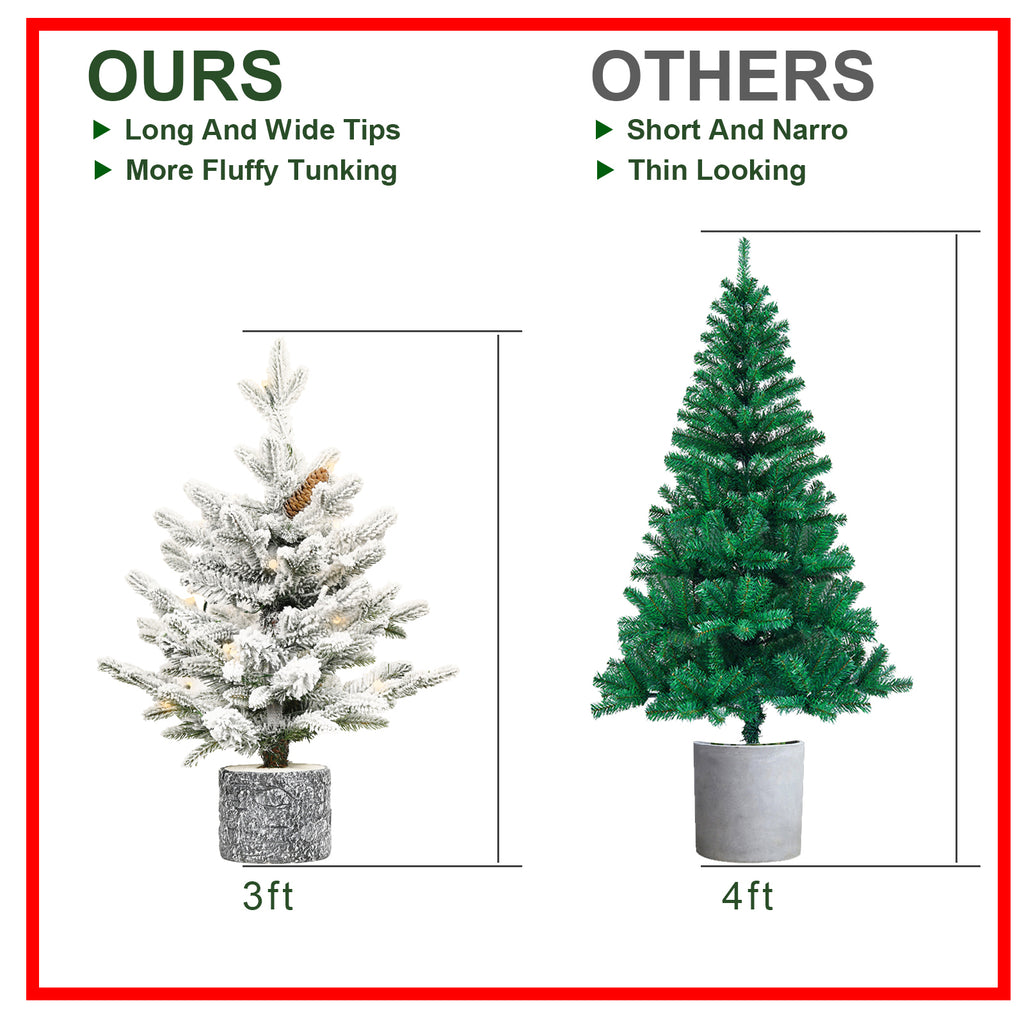 6.5FT Flocked Christmas Tree with Pot Base