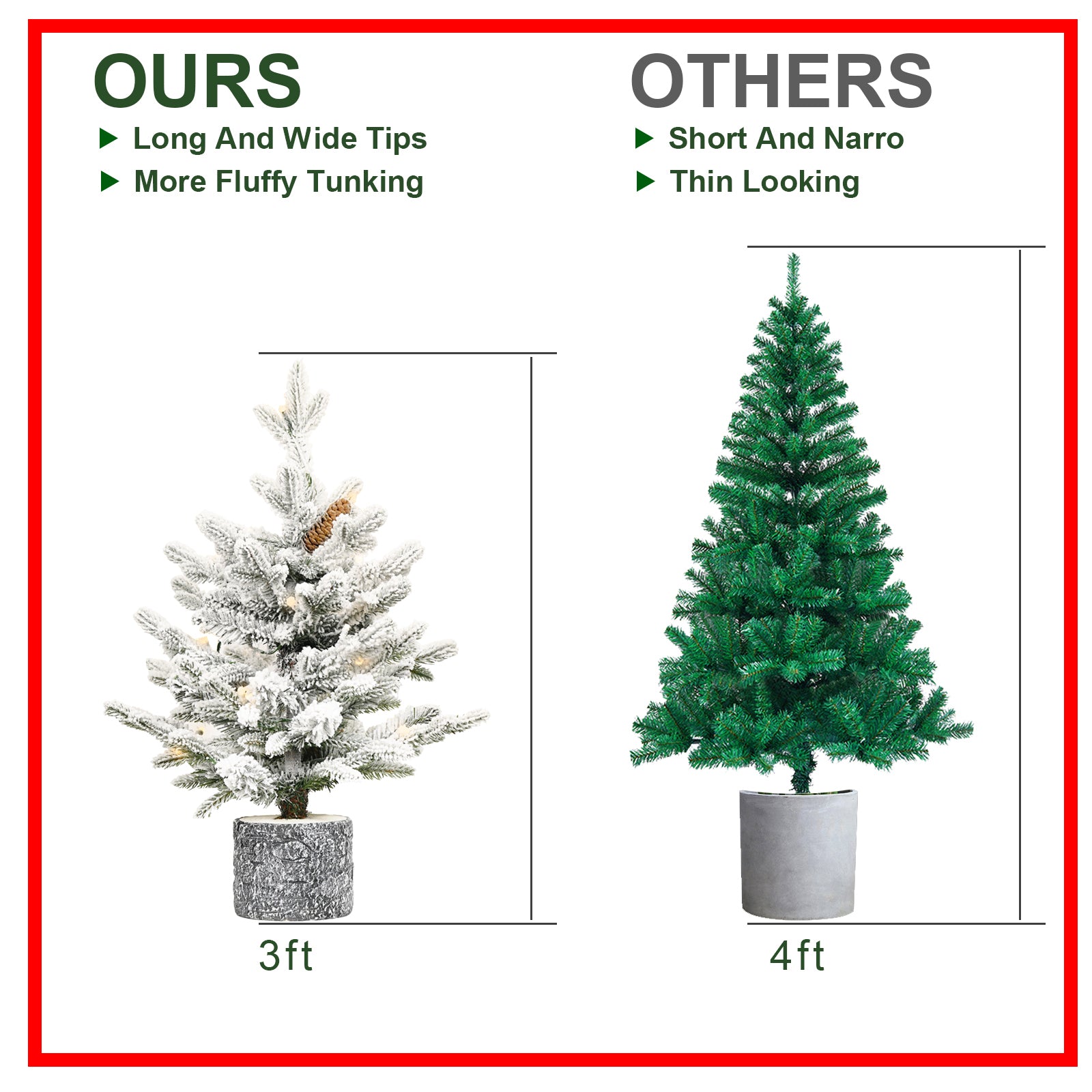 6.5FT Flocked Christmas Tree with Pot Base