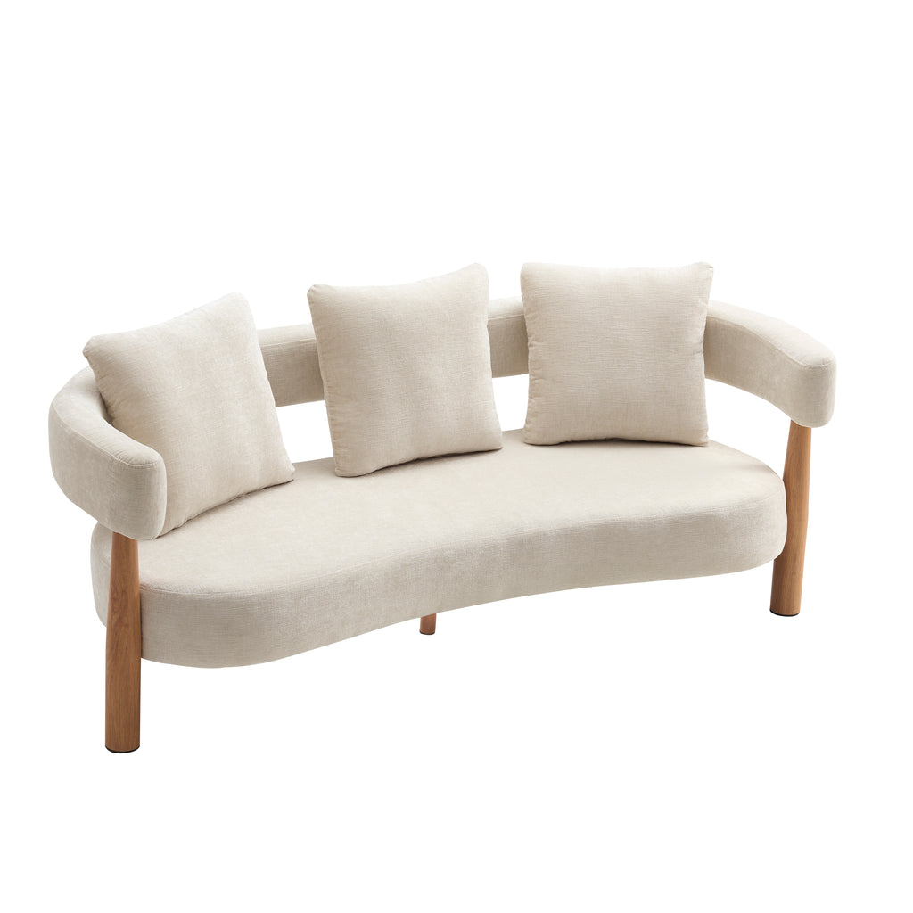 Luxe 76.5 in. Curved 3 Seater Sofa