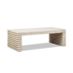 Veda 55" Reclaimed Wood Stacked Geometric Waterfall Coffee Table