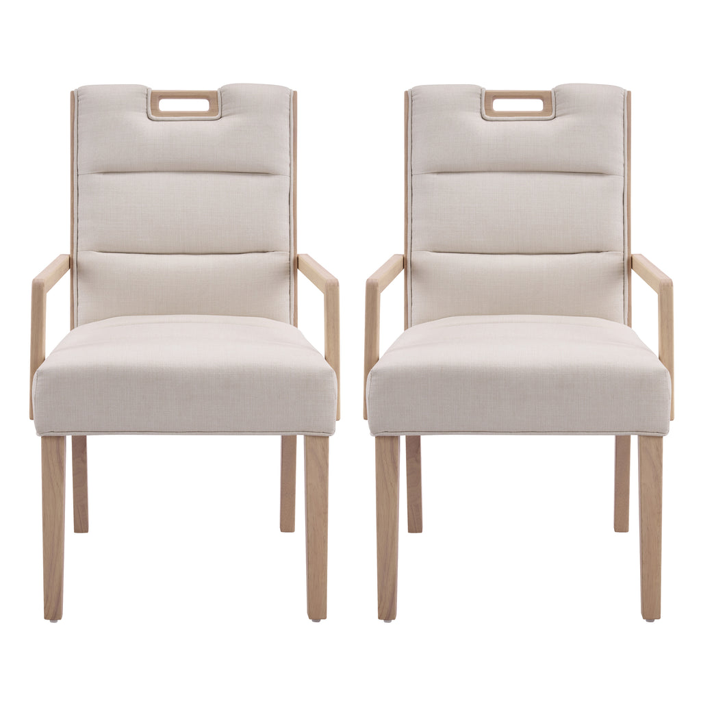 Upholstered Dining Chairs with Armrests