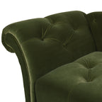 Samuel Tufted Roll Arm Chaise Lounge, Olive