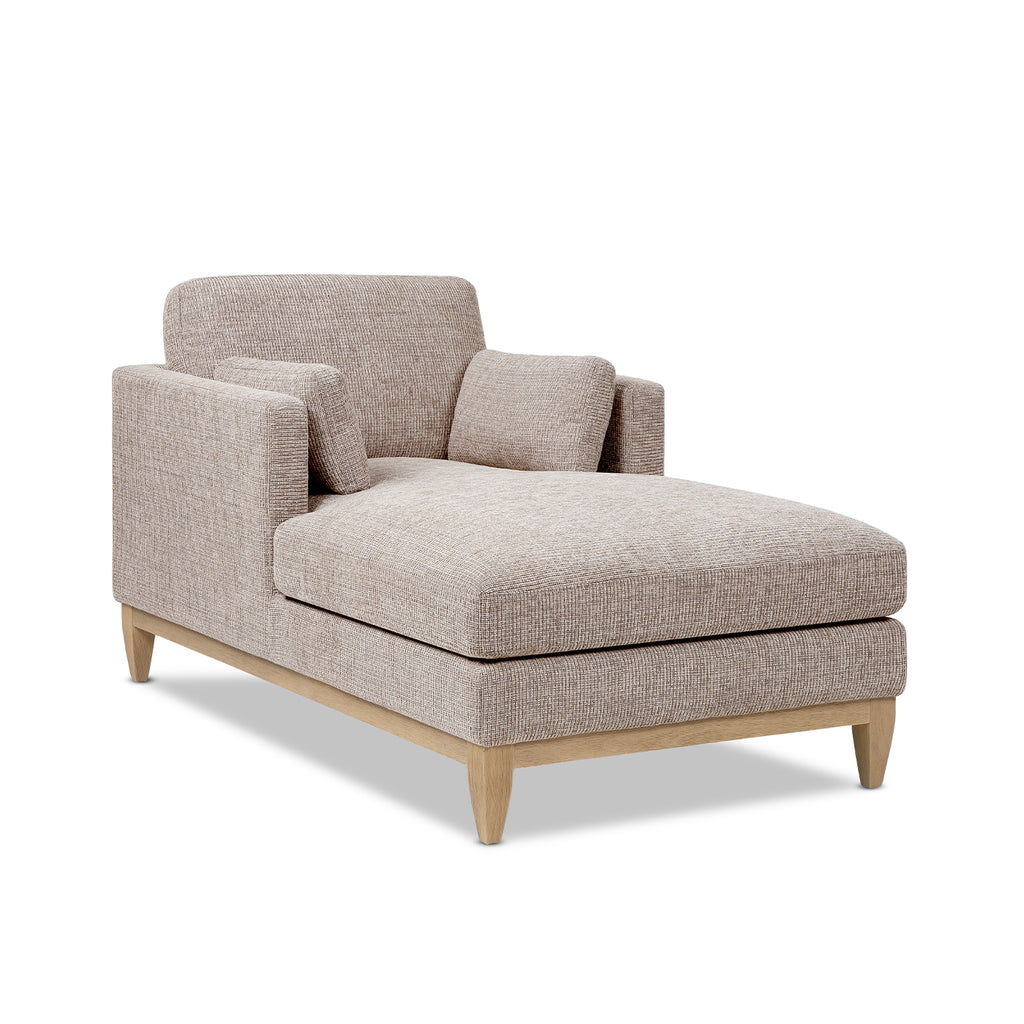 Knox 65" Modern Farmhouse Chaise Lounge Chair, Stone