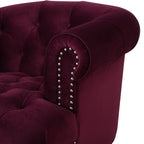 La Rosa Victorian Tufted Upholstered Accent Chair, Burgundy Velvet