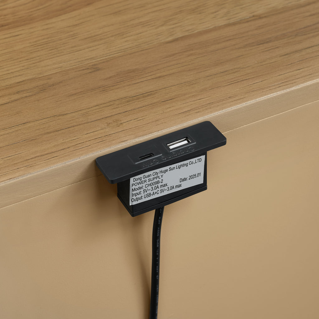 2-Drawer Nightstand with USB